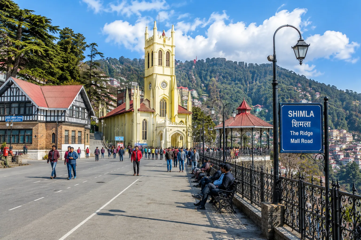 The Ridge and Mall Road, Shimla, Himachal Pradesh