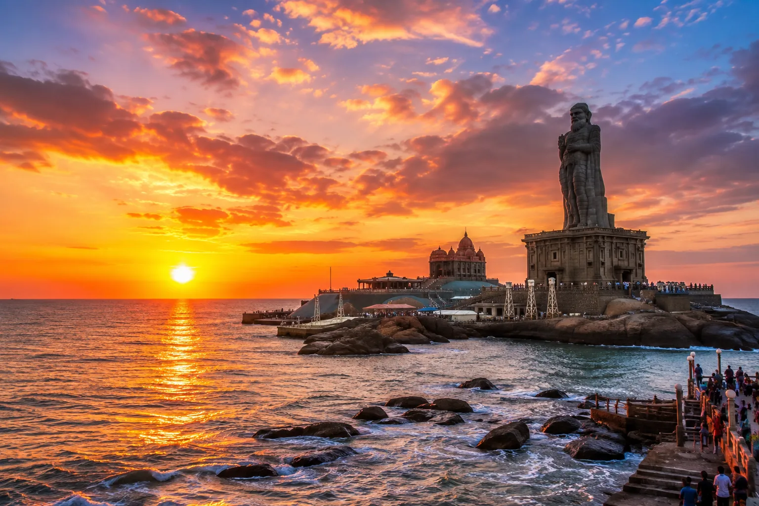 Sunset view at Kanyakumari southern tip of India