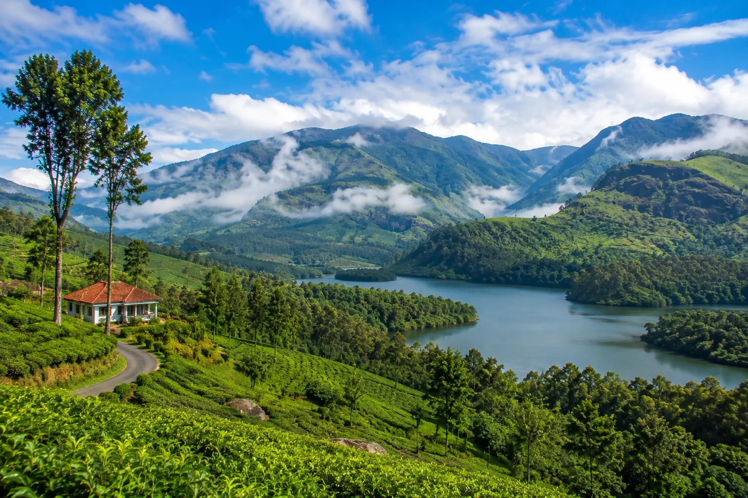 Scenic mountain landscape in Wayanad Kerala