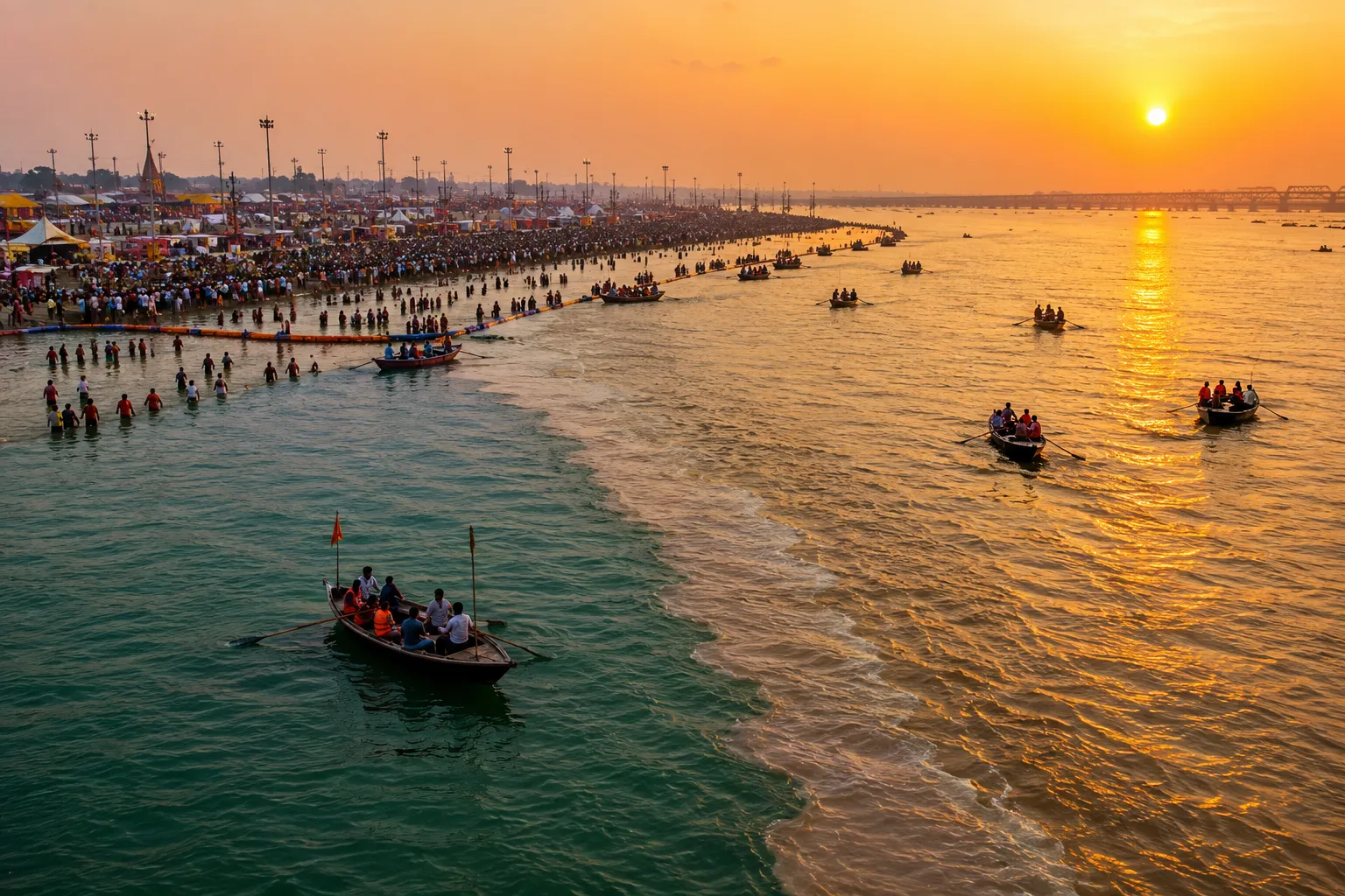 Triveni Sangam in Prayagraj Uttar Pradesh