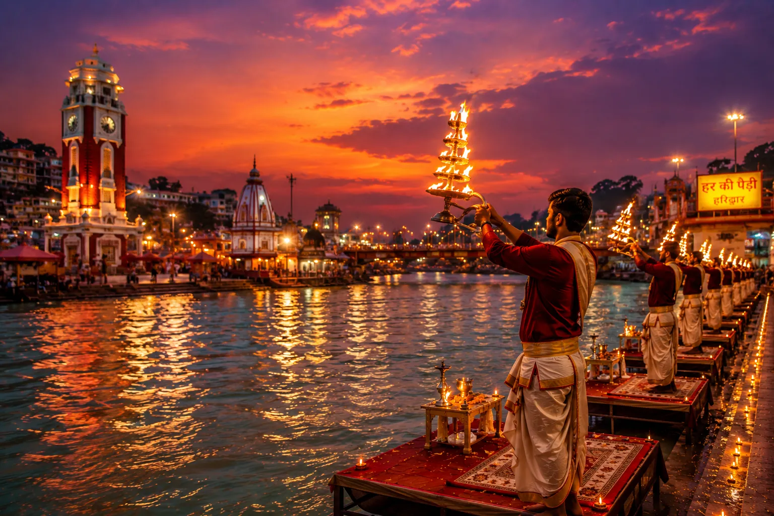 Har Ki Pauri Ganga Aarti in Haridwar, Uttarakhand