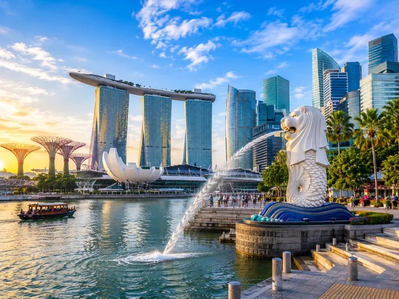 Singapore tour package featuring Marina Bay Sands Merlion Gardens by the Bay and city skyline